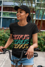 Load image into Gallery viewer, Decades Tee 1970. 1980. 1990.
